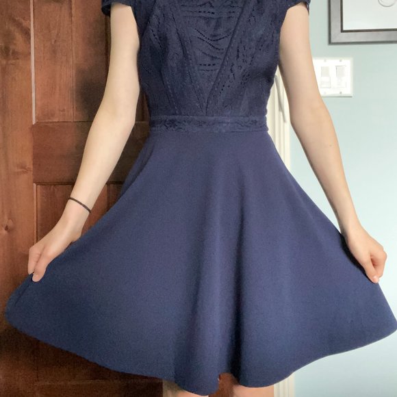 City Studio blue fit and flare dress size 0 junior - Picture 7 of 11